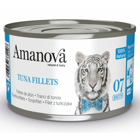 Amanova Cat Tuna Fillets - tuńczyk w bulionie puszka 70g - All4Animals