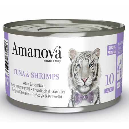 Amanova Cat Tuna & Shrimps - tuńczyk i krewetki w galaretce puszka 70g - All4Animals