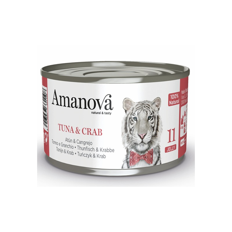 Amanova Cat Tuna & Crab - tuńczyk i krab w galaretce puszka 70g - All4Animals