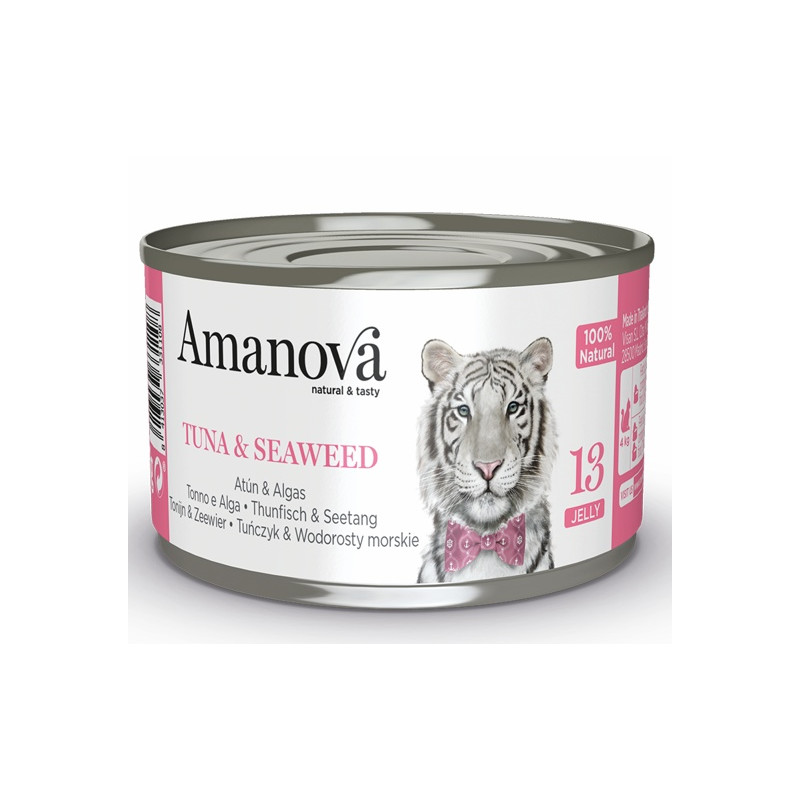 Amanova Cat Tuna & Seaweed - tuńczyk i wodorosty w galaretce puszka 70g - All4Animals