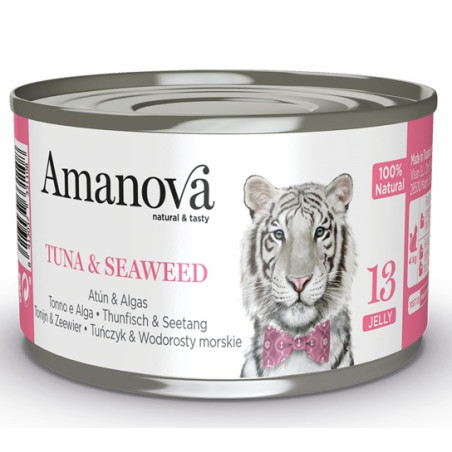 Amanova Cat Tuna & Seaweed - tuńczyk i wodorosty w galaretce puszka 70g - All4Animals