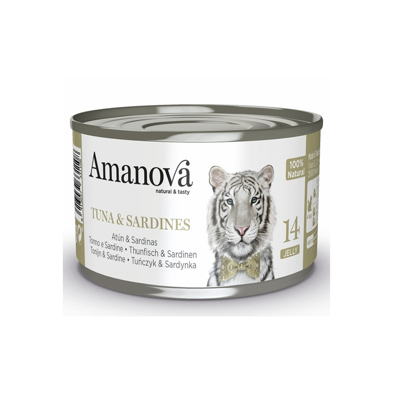 Amanova Cat Tuna & Sardines - tuńczyk i sardynki w galaretce puszka 70g - All4Animals