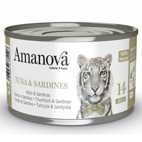 Amanova Cat Tuna & Sardines - tuńczyk i sardynki w galaretce puszka 70g - All4Animals