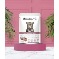 Amanova Cat Tasty Salmon & Turkey - łosoś i indyk saszetka 85g - All4Animals