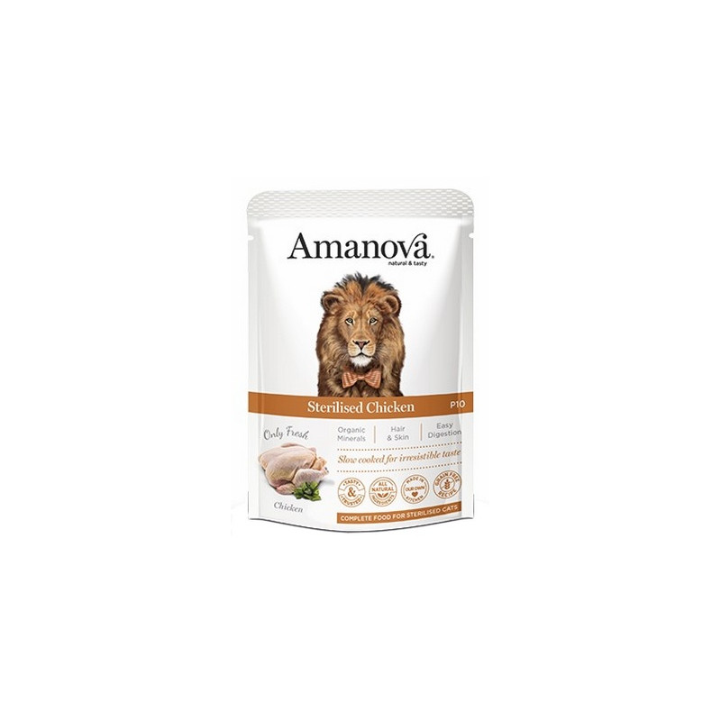 Amanova Cat Sterilised Chicken - kurczak saszetka 85g - All4Animals