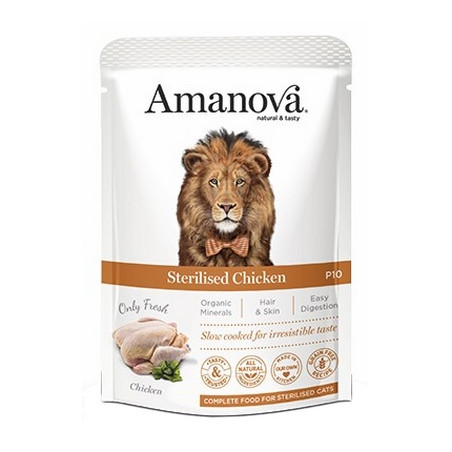Amanova Cat Sterilised Chicken - kurczak saszetka 85g - All4Animals