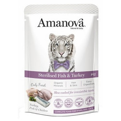 Amanova Cat Sterilised Fish & Turkey - biała ryba i indyk saszetka 85g - All4Animals