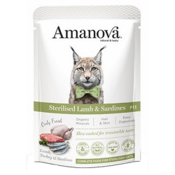 Amanova Cat Sterilised Lamb & Sardines - jagnięcina i sardynki saszetka 85g - All4Animals