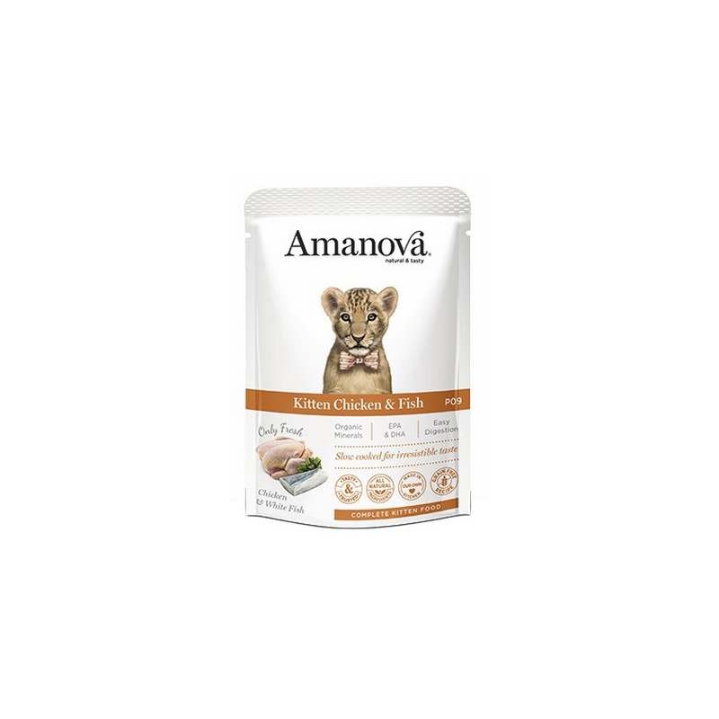 Amanova Cat Kitten Chicken & Fish - kurczak i biała ryba saszetka 85g - All4Animals