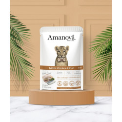 Amanova Cat Kitten Chicken & Fish - kurczak i biała ryba saszetka 85g - All4Animals