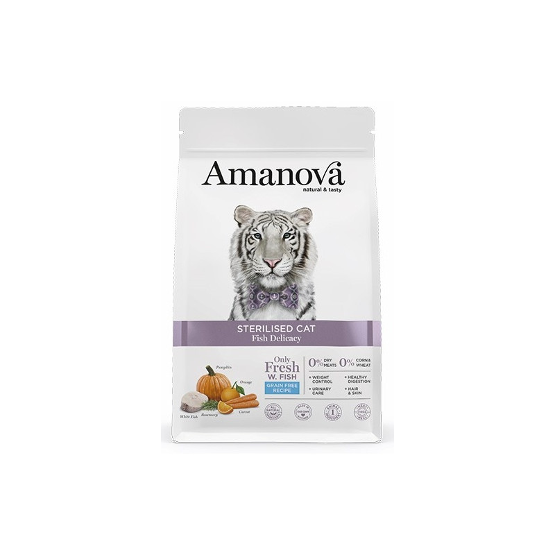 Amanova Cat Sterilised Fish Delicacy - biała ryba 300g - All4Animals