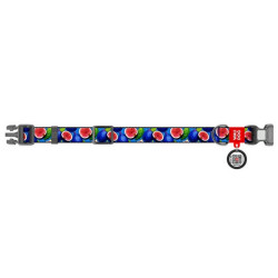 Collar WauDog Nylon Obroża nylonowa z QR-paszportem, plastikowy fastex, wzór FIGA, M 20mm/28-40cm - All4Animals