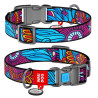 Collar WauDog Nylon Obroża nylonowa z QR-paszportem, plastikowy fastex, wzór LATO, 20mm/28-40cm - All4Animals