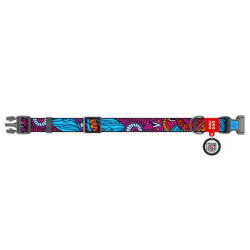 Collar WauDog Nylon Obroża nylonowa z QR-paszportem, plastikowy fastex, wzór LATO, 20mm/28-40cm - All4Animals