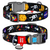 Collar WauDog Nylon Obroża nylonowa z QR-paszportem, plastikowy fastex, wzór NASA, 20mm/28-40cm - All4Animals