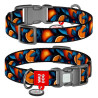Collar WauDog Nylon Obroża nylonowa z QR-paszportem, plastikowy fastex, wzór POMARAŃCZE, 20mm/28-40cm - All4Animals