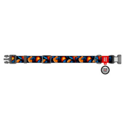 Collar WauDog Nylon Obroża nylonowa z QR-paszportem, plastikowy fastex, wzór POMARAŃCZE, 20mm/28-40cm - All4Animals