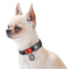Collar WauDog Nylon Obroża nylonowa z QR-paszportem, plastikowy fastex, wzór POMARAŃCZE, 20mm/28-40cm - All4Animals