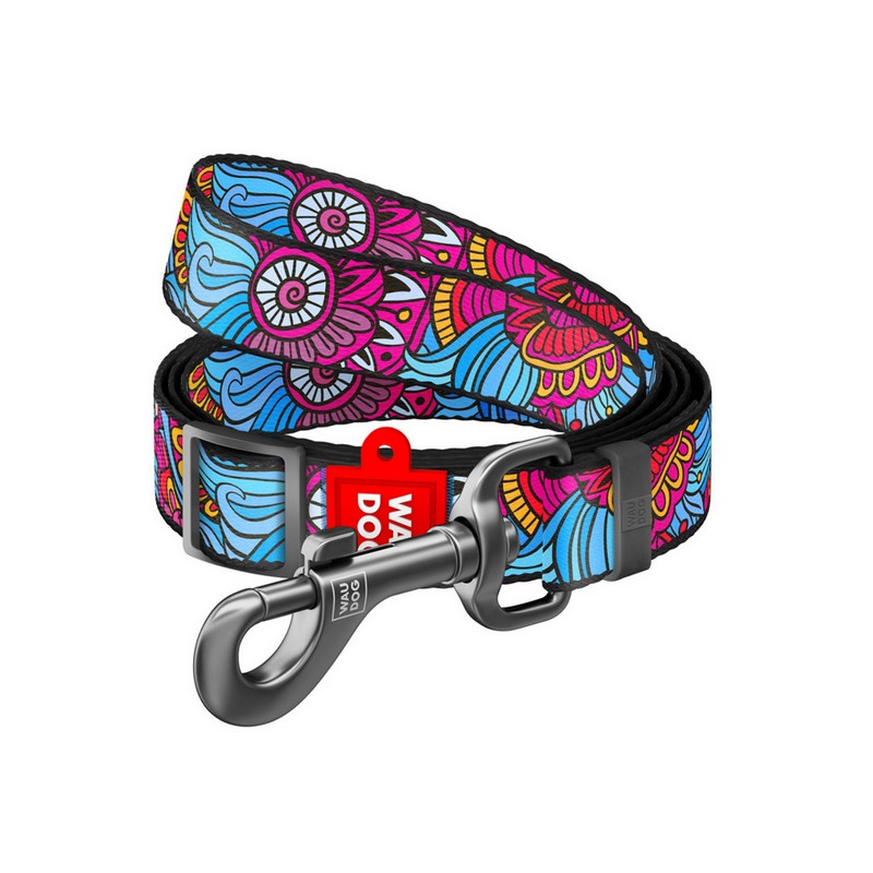 Collar WauDog Nylon Smycz nylonowa regulowana 25mm/152-183cm, wzór LATO - All4Animals