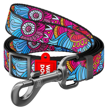 Collar WauDog Nylon Smycz nylonowa regulowana 25mm/152-183cm, wzór LATO - All4Animals