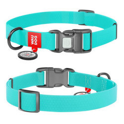 Collar WauDog Waterproof Obroża wodoodporna z QR-paszportem, akumulująca światło, plastikowy fastex, 15mm/25-35cm - All4Animals