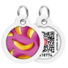 Collar WauDog Smart ID Zawieszka z QR-paszportem okrągła 3cm banany na różu - All4Animals