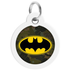 Collar WauDog Smart ID Zawieszka z QR-paszportem okrągła 3cm batman zielony - All4Animals