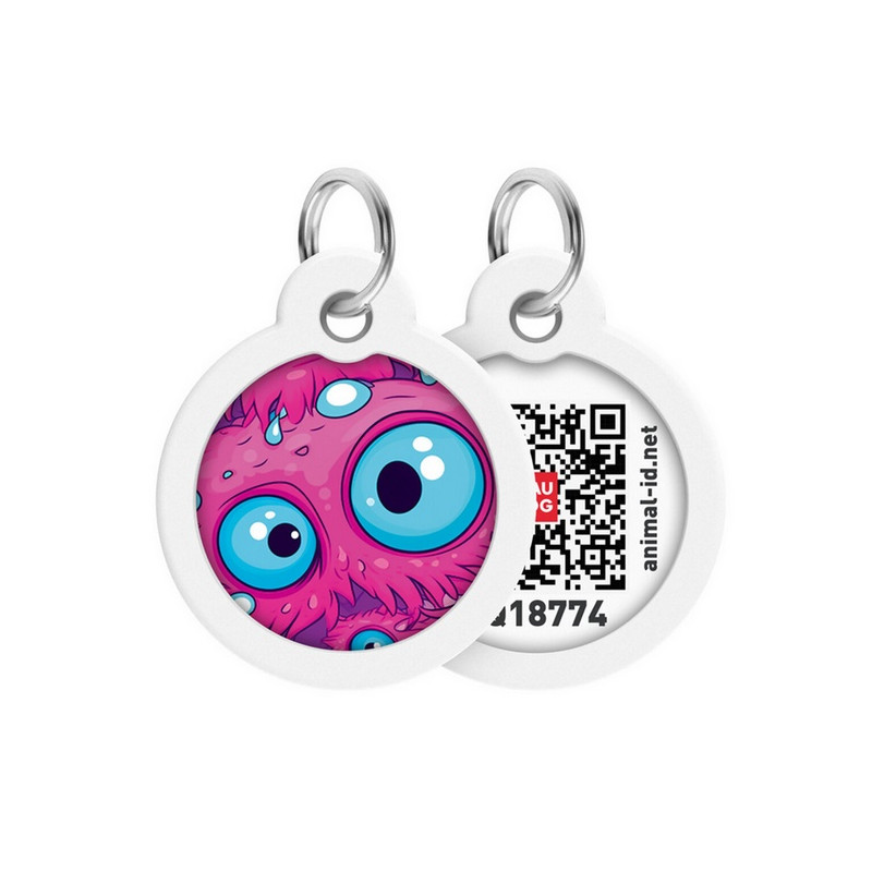 Collar WauDog Smart ID Zawieszka z QR-paszportem okrągła 3cm oko potwora - All4Animals