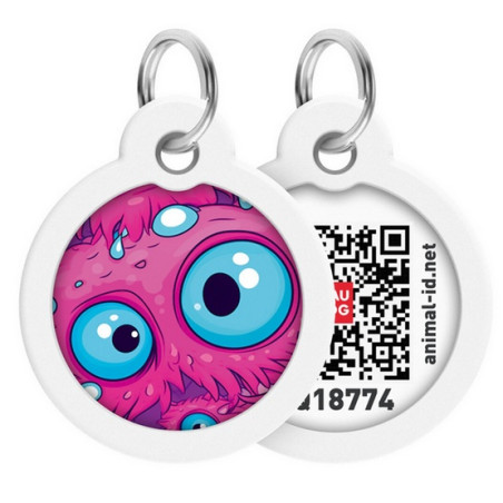 Collar WauDog Smart ID Zawieszka z QR-paszportem okrągła 3cm oko potwora - All4Animals