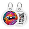 Collar WauDog Smart ID Zawieszka z QR-paszportem okrągła 3cm zębate potwory - All4Animals