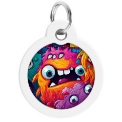 Collar WauDog Smart ID Zawieszka z QR-paszportem okrągła 3cm zębate potwory - All4Animals