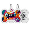 Collar WauDog Smart ID Zawieszka z QR-paszportem kość 4x3cm zębate potwory - All4Animals
