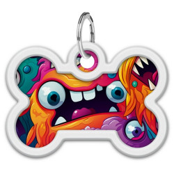 Collar WauDog Smart ID Zawieszka z QR-paszportem kość 4x3cm zębate potwory - All4Animals