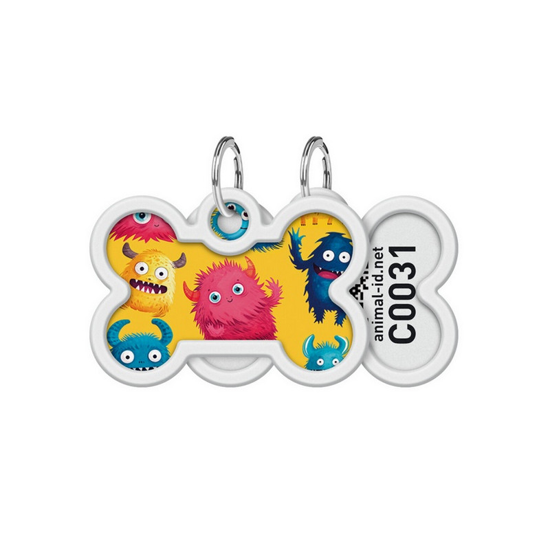 Collar WauDog Smart ID Zawieszka z QR-paszportem kość 4x3cm futrzane potwory - All4Animals