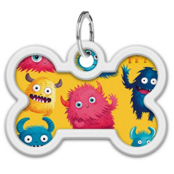 Collar WauDog Smart ID Zawieszka z QR-paszportem kość 4x3cm futrzane potwory - All4Animals