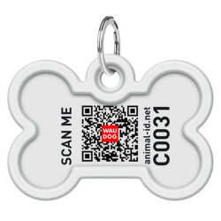 Collar WauDog Smart ID Zawieszka z QR-paszportem kość 4x3cm futrzane potwory - All4Animals