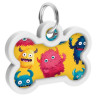 Collar WauDog Smart ID Zawieszka z QR-paszportem kość 4x3cm futrzane potwory - All4Animals