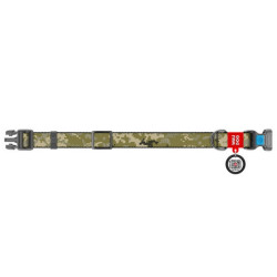 Collar WauDog Nylon Obroża nylonowa z QR-paszportem, plastikowy fastex, wzór MILITARY, L 25mm/33-49cm - All4Animals
