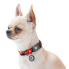 Collar WauDog Nylon Obroża nylonowa z QR-paszportem, plastikowy fastex, wzór ZĘBATE POTWORY, L 25mm/33-49cm - All4Animals