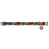 Collar WauDog Nylon Obroża nylonowa z QR-paszportem, plastikowy fastex, wzór ZĘBATE POTWORY, XXL 35mm/46-70cm - All4Animals
