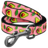 Collar WauDog Nylon Smycz nylonowa M 20mm/200cm, wzór AWOKADO NA RÓŻU - All4Animals