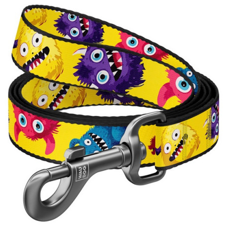 Collar WauDog Nylon Smycz nylonowa S 15mm/200cm, wzór FUTRZANE POTWORY - All4Animals