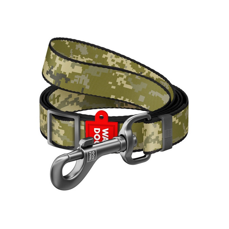 Collar WauDog Nylon Smycz nylonowa regulowana M 20mm/152-183cm, wzór MILITARY - All4Animals