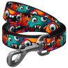 Collar WauDog Nylon Smycz nylonowa L-XXL 25mm/200cm, wzór ZĘBATE POTWORY - All4Animals