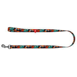 Collar WauDog Nylon Smycz nylonowa M 20mm/200cm, wzór ZĘBATE POTWORY - All4Animals