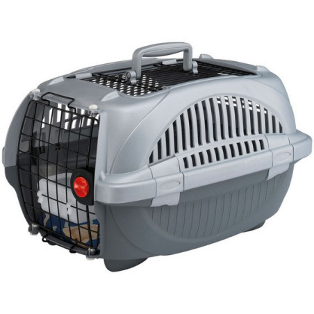 Ferplast Atlas Deluxe 20 Open - transporter z otwieranym sufitem srebrno-szary - All4Animals