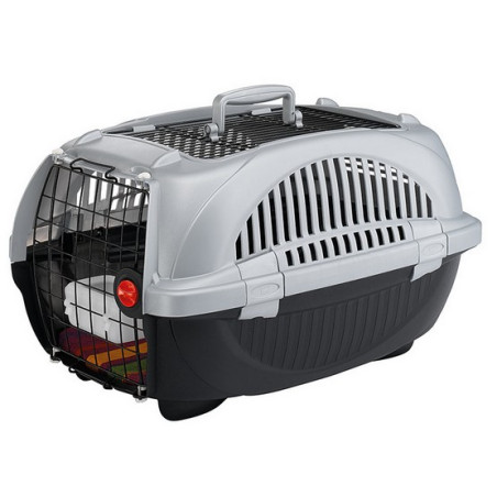 Ferplast Atlas Deluxe 20 Open - transporter z otwieranym sufitem srebrno-czarny - All4Animals