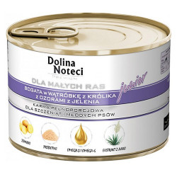 Dolina Noteci Premium Pies Mały Junior wątróbka królika i ozory jeleni 185g - All4Animals