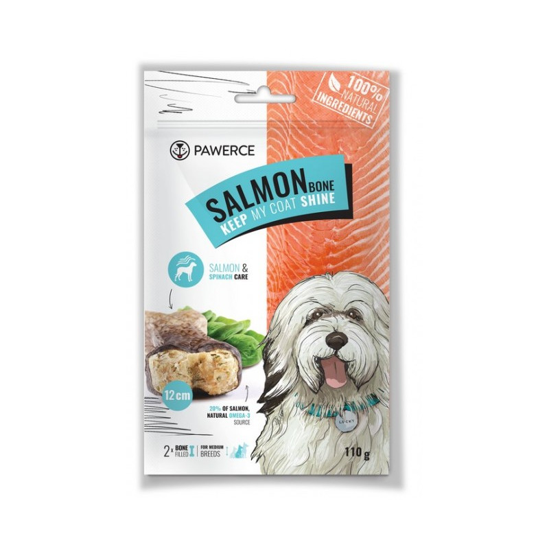 Pawerce Salmon Bone Medium Breeds 2szt/op 110g/12cm - All4Animals