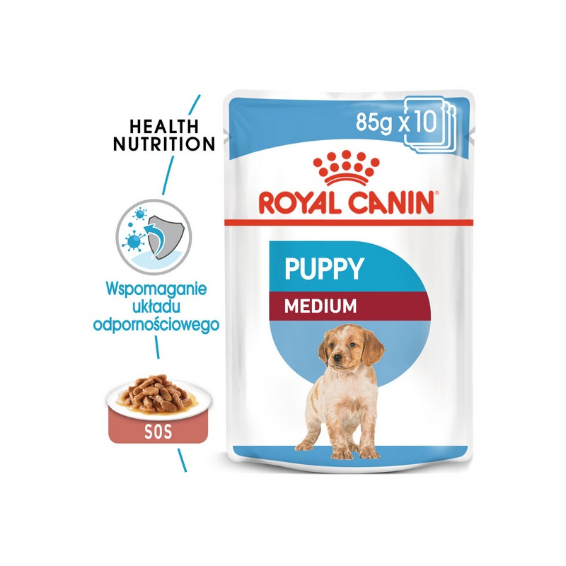 Royal Canin Medium Puppy karma mokra w sosie dla szczeniąt, od 2 do 12 miesiąca, ras średnich 140g - All4Animals